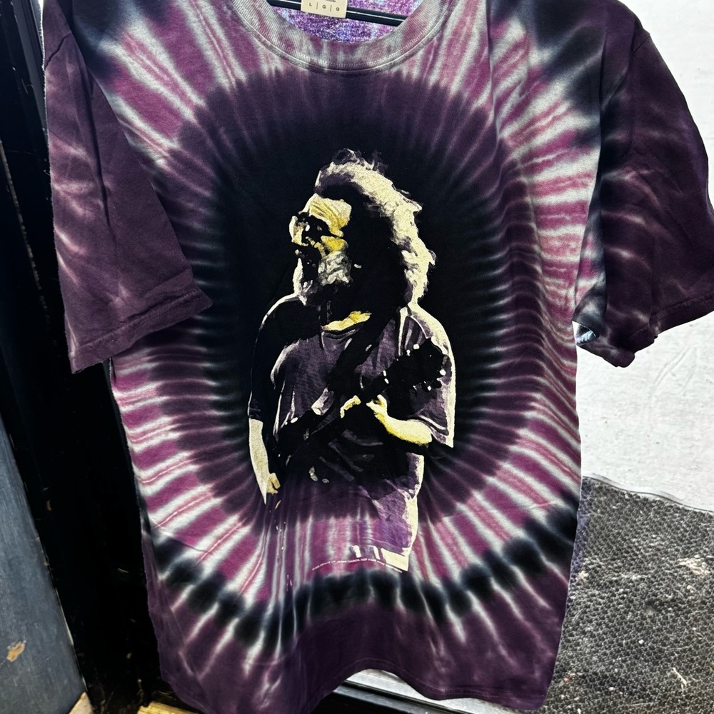 Jerry Garcia Purple Tie-Dye Graphic T-Shirt- Licensed- Sz Med, Large